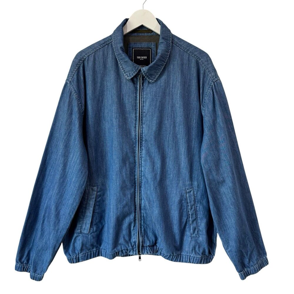 Todd Snyder Easy Going Release Denim Club Jacket Men’s XXL Zipper Bomber Blue